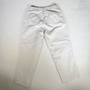 Eddie Bauer Womens Tall Cream Wide Leg Crop Pants Size 10‎ Raw Ends Cotton